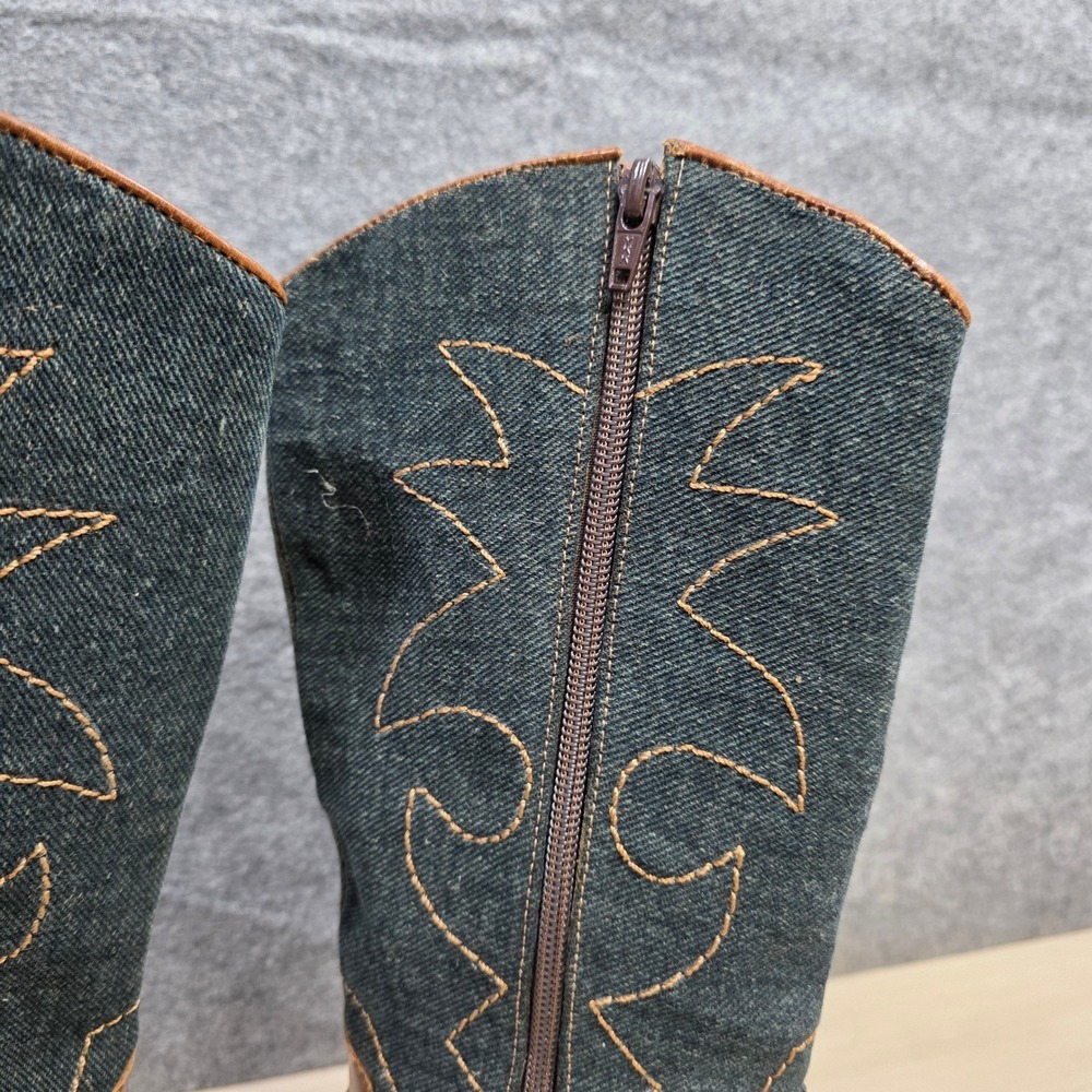 Coconut Matisse Women's Faux Leather Denim Cowboy Boots Western Size 7.5 M - Picture 11 of 12